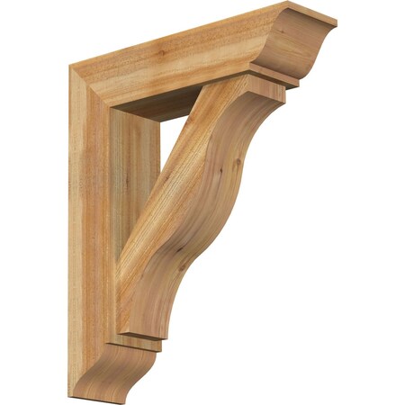 Ekena Millwork Funston Traditional Rough Sawn Bracket w/ Offset Brace, Western Red Cedar, 8"W x 30"D x 36"H BKT0806X30X36FST01RWR